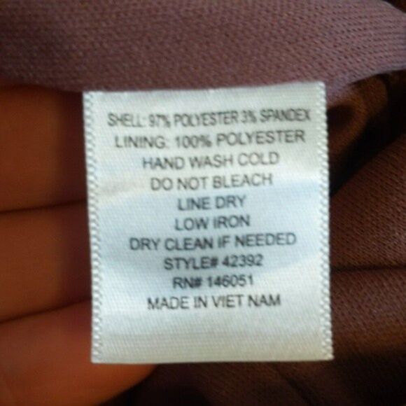 5/$55 - Monteau Los Angeles dusty rose crepe poly/spandex sleeveless jumpsuit L - Picture 5 of 5